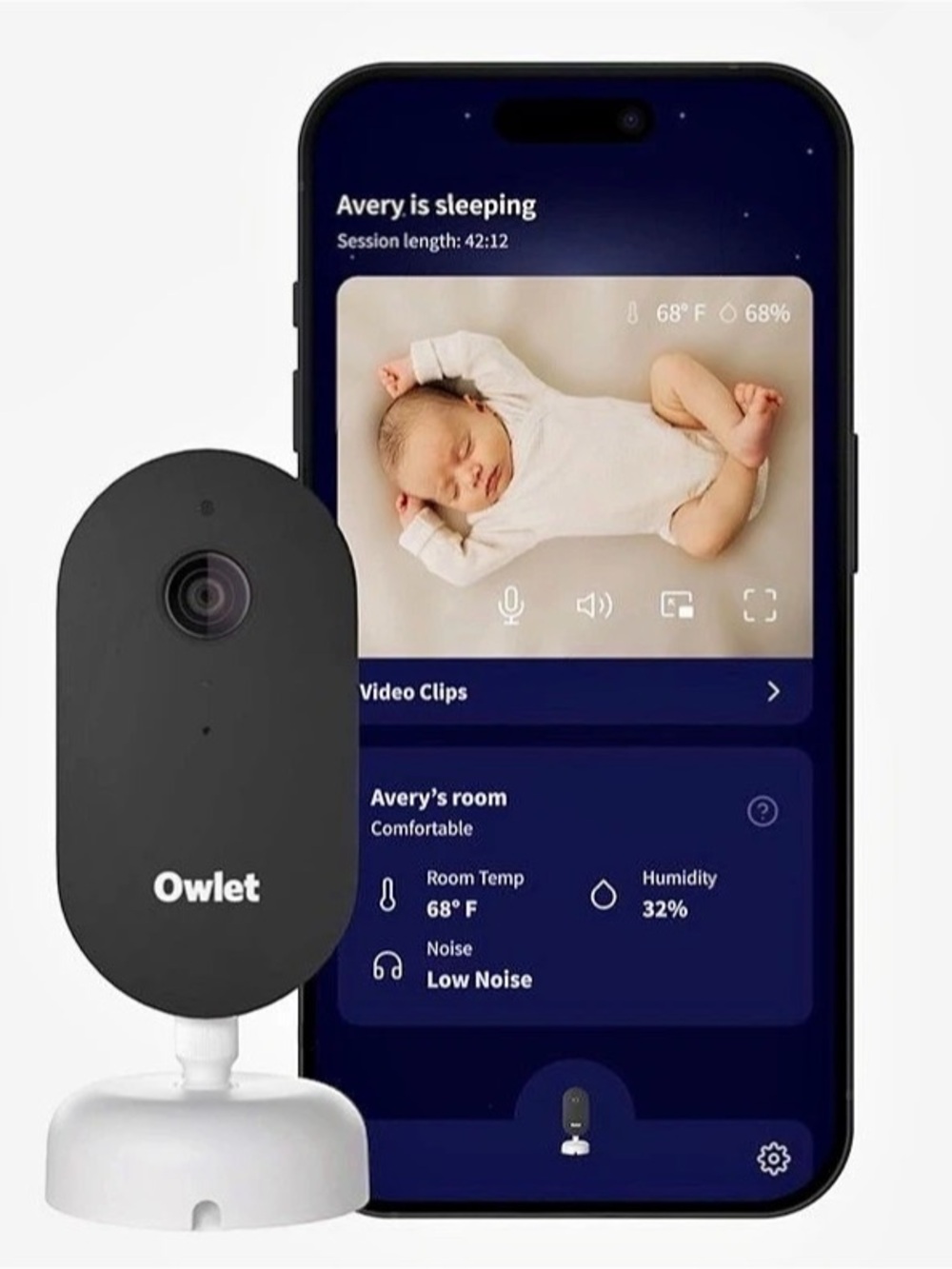Owlet Dream Sight Smart Baby Monitor Camera, Black & White, Gen 3